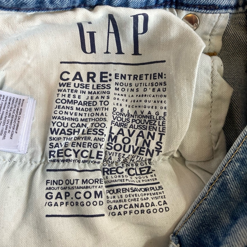 GAP Light Blue Straight Leg Jeans with Distressing - Picture 7 of 8